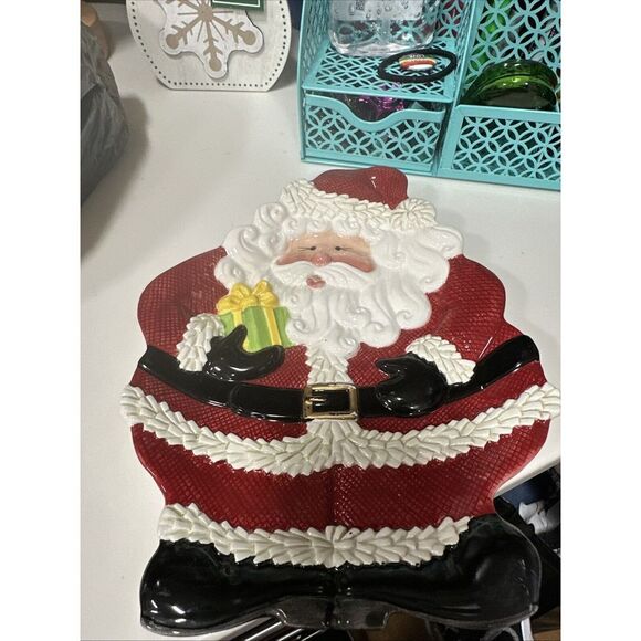 Fitz & Floyd® Essentials "Gifts‎ From Santa" 9" Canape Plate ~ VGUC - Picture 1 of 2